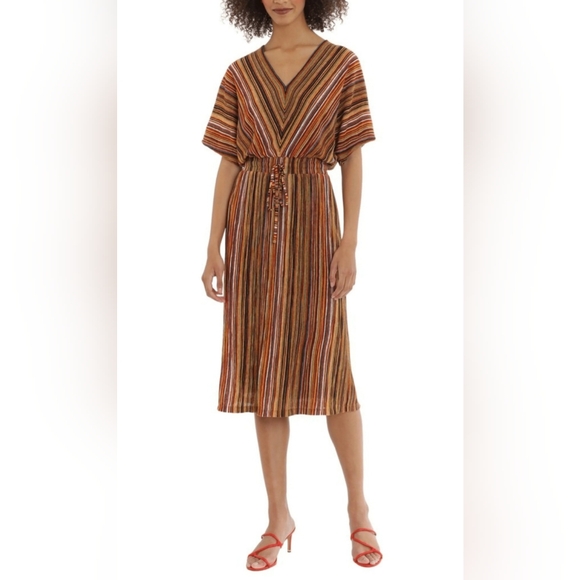 Maggy London V- neck midi dress - Picture 1 of 5